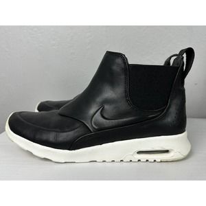 Nike Air Max Thea Mid Black Sail Leather Casual Sneaker Boot W's Sz 9 859550001